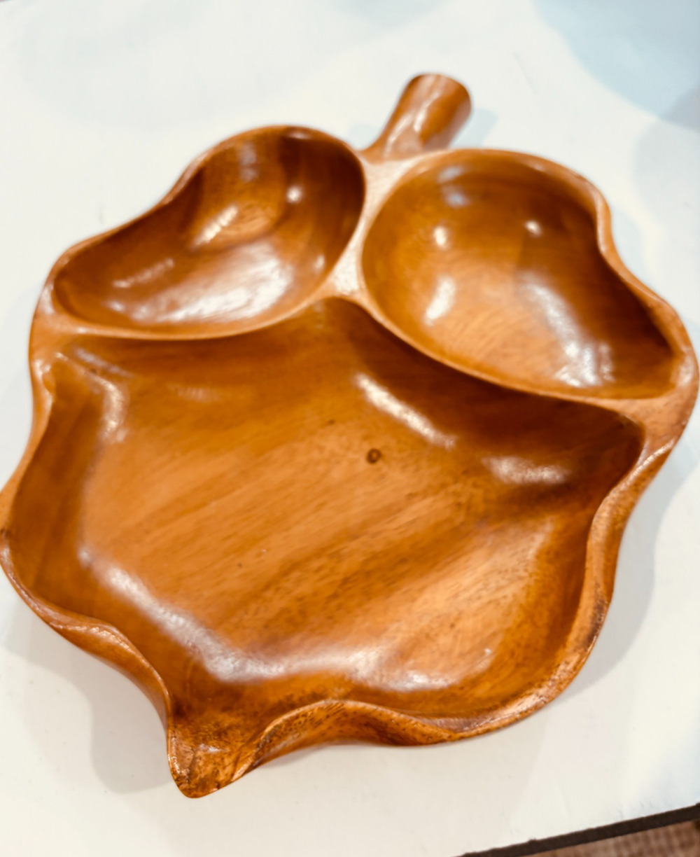 Vintage Kaimana Woods Monkeypod Leaf Divided Serving Tray MCM Philippines